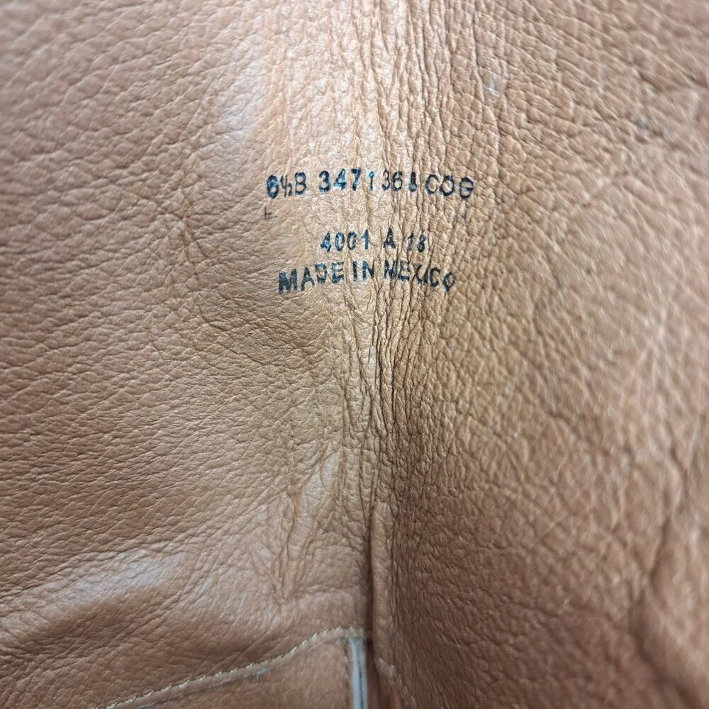 Frye Melissa Knee High Leather Brown Riding Boots Size 6.5 Distressed Snap Zip